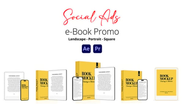 eBook Logo Promo Social Ads for After Effects & Premiere Pro – 5 Concepts