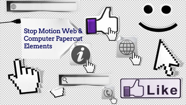 Stop Motion Web & Computer Papercut Elements