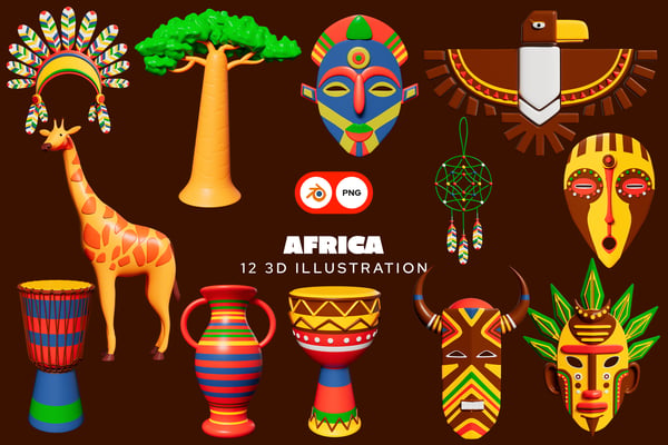 Free Africa 3D Illustration Pack