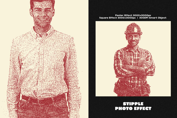 Stipple Square And Poster Photo Effect