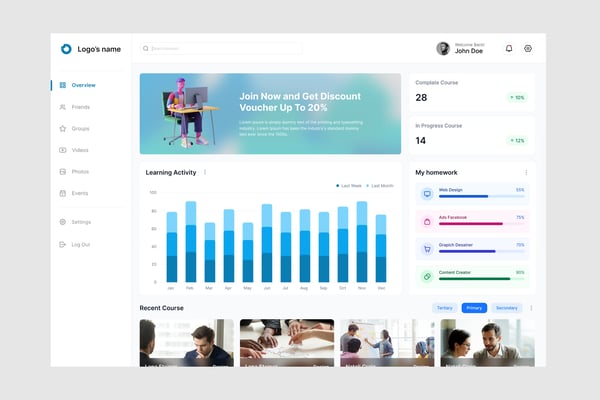 Online Course Dashboard UI Kit