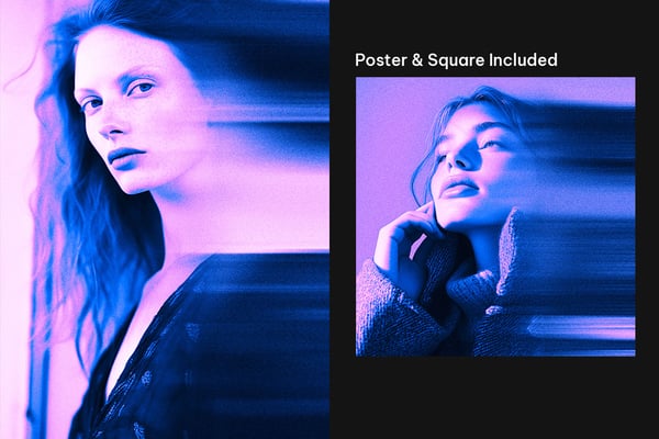 Gradient Motion Square And Poster Photo Effect