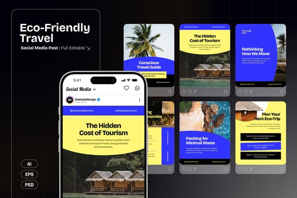 Eco-Friendly Travel Social Media Post Templates