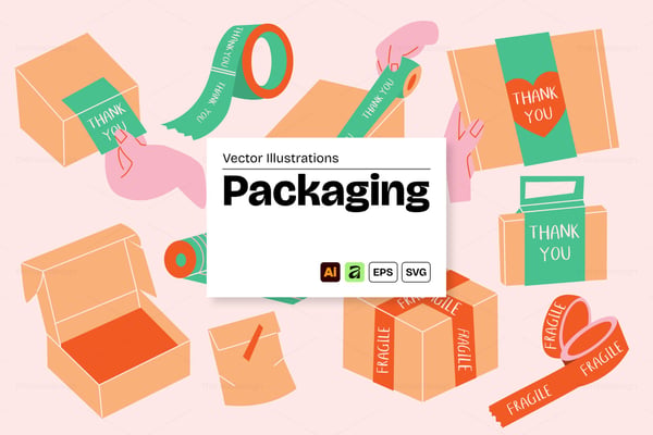 Eco Shipping and Packaging Vector Illustration