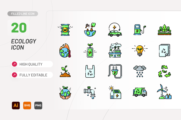 Ecology Filled Line Icon