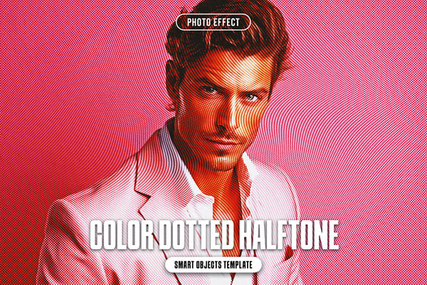 Color Dotted Halftone Photo Effect