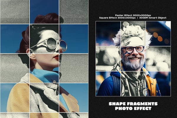 Shape Fragments Square And Poster Photo Effect