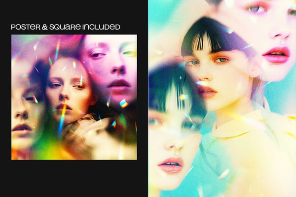 Prism Glow Square And Poster Photo Effect