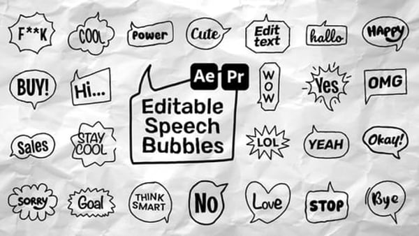 Editable Speech & Thought Bubbles for After Effects + Premiere Pro | MOGRT Callouts