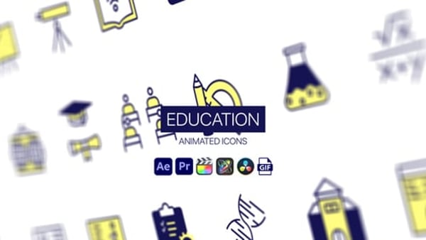 Education Animated Icons - School Learning Motion Icons Animation Pack