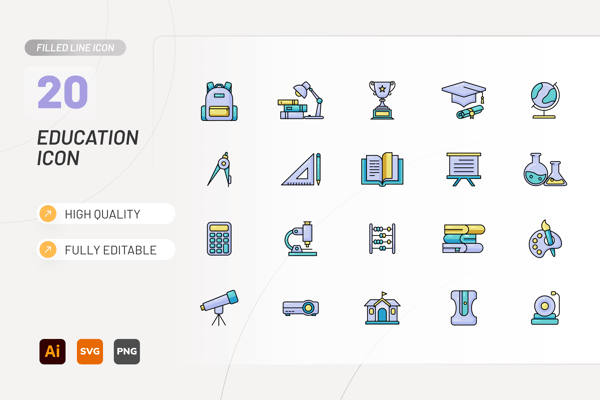 Education Filled Line Icon