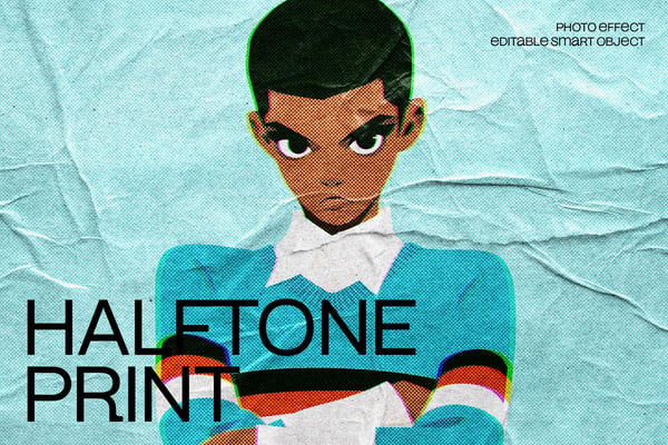 Halftone Print Photo Effect