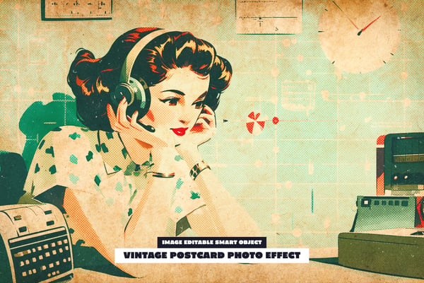 Vintage Postcard Photo Effect