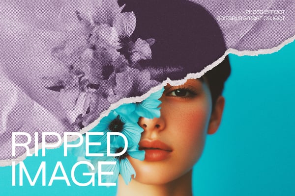 Ripped Image Photo Effect