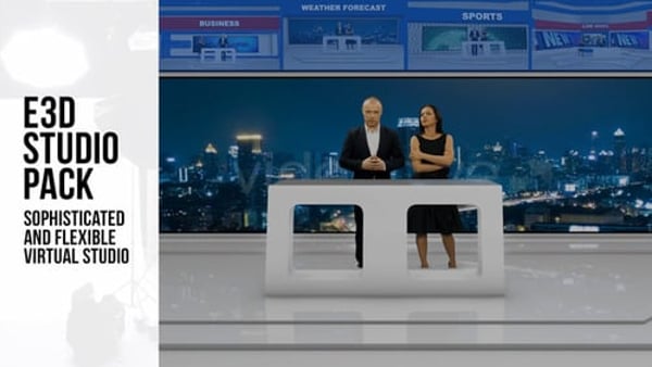 Element 3D Broadcast Studio Pack – 4 Virtual TV Sets for News, Sports & Weather