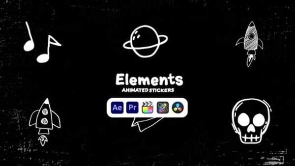 Elements Animated Stickers - Creative Motion Graphics Sticker Pack