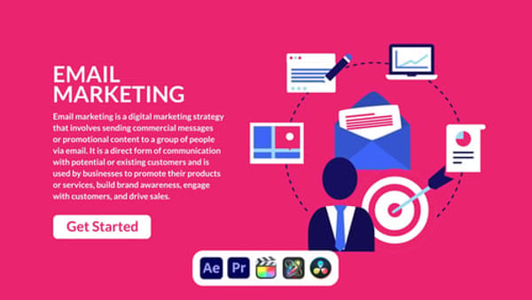 Email Marketing Design Concept - Modern Campaign Strategy Presentation Animation Template