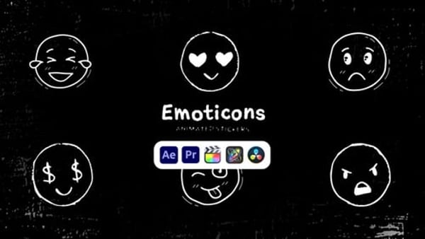 Emoticons Animated Stickers - Emoji Reaction Social Media Animation Pack