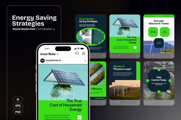 Energy Saving Strategies Social Media Template
