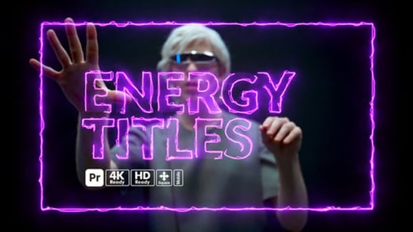 Energy Titles for Premiere Pro - Dynamic Power Surge Typography Animation Template