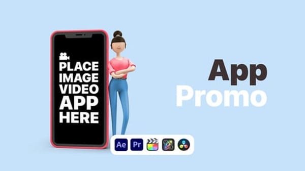 Explainer Girl App Promo - Mobile Application Promotion Animation Template