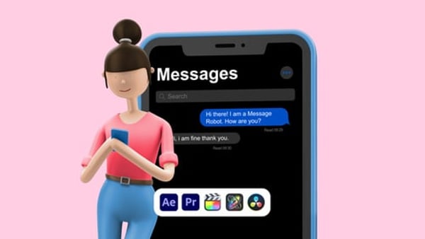 Explainer Girl Messages - Chat Communication Animation Template