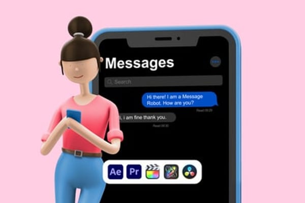 Explainer Girl Messages - Chat Communication Animation Template