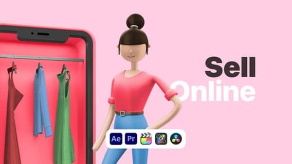 Explainer Girl Online Shopping - E Commerce Store Animation Template