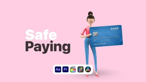 Explainer Girl Safe Paying - Secure Online Payment Animation Template