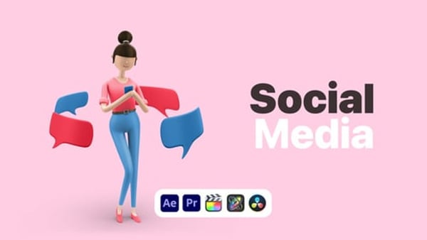 Explainer Girl Social Media - Social Network Marketing Animation Template