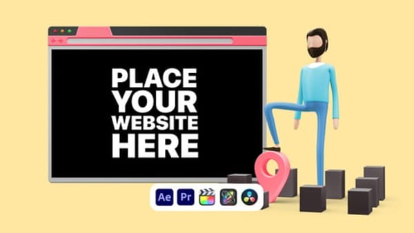 Explainer Man Map - Navigation Location Presentation Animation Template