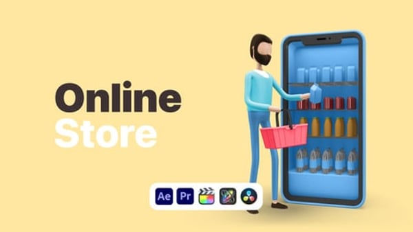 Explainer Man Online Store - E Commerce Shopping Animation Template