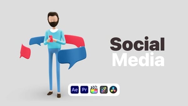 Explainer Man Social Media - Social Network Marketing Animation Template
