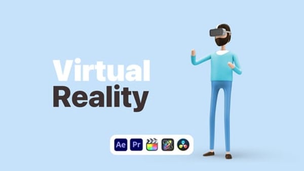 Explainer Man Virtual Reality - VR Technology Presentation Animation Template