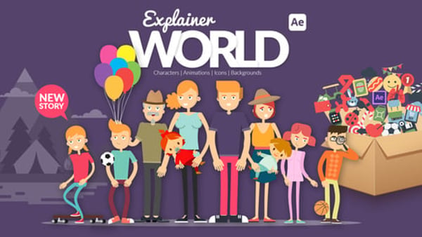 Explainer World Characters - Cartoon Animated Presentation Mascot Pack