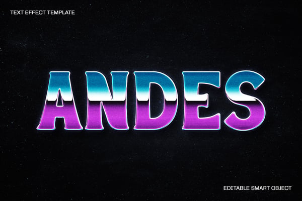 Synthwave Chrome Text Effect