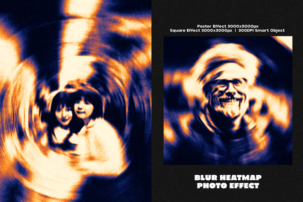 Blur Heatmap Square And Poster Photo Effect