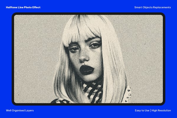 Halftone Line Photo Effect