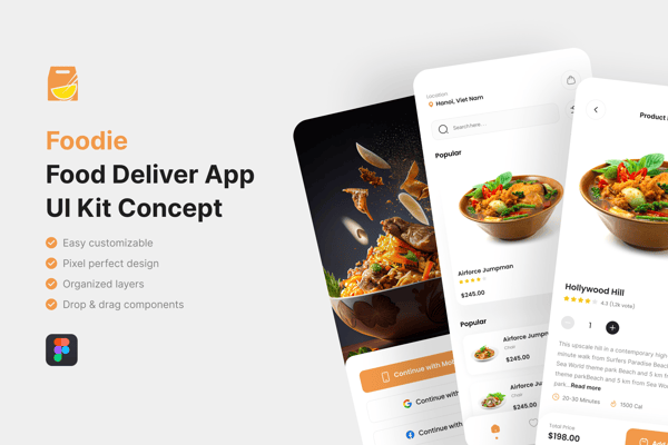 Foodie_Food Deliver App UI Kit