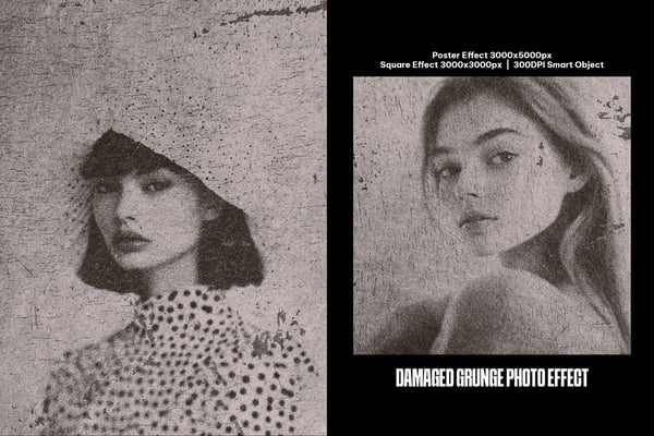 Damaged Grunge Square And Poster Photo Effect