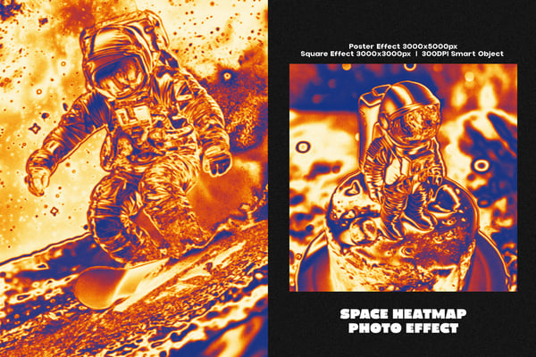 Space Heatmap Square And Poster Photo Effect