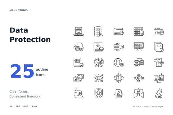 Data Protection Icon Set – Privacy & Security Icons