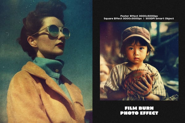 Film Burn Square And Poster Photo Effect