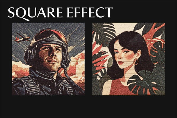 Retro Print Square And Poster Photo Effect