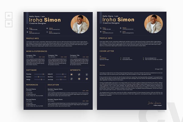 Dark Style Resume CV
