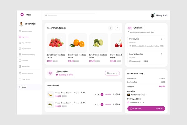 Grocery Store Dashboard UI Kit
