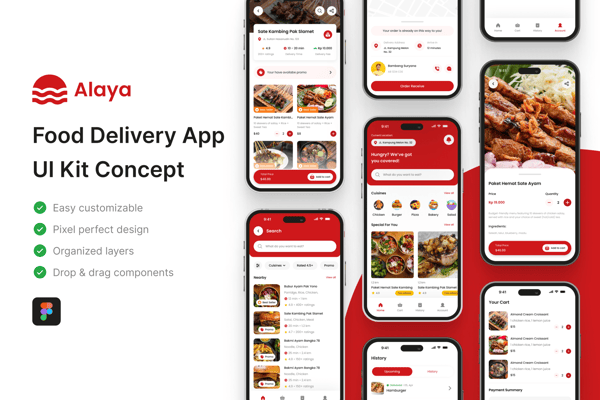Alaya - Food Delivery App UI Kit