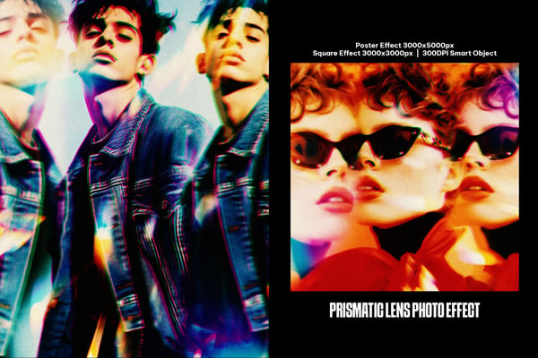 Prismatic Lens Square And Poster Photo Effect
