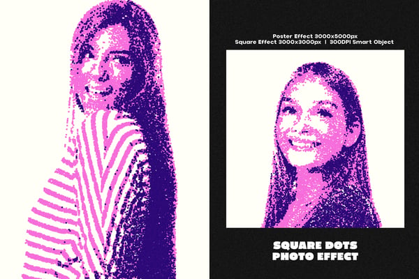 Square Dots Square And Poster Photo Effect
