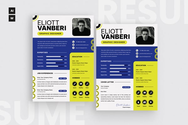 Resume CV Illustration Template